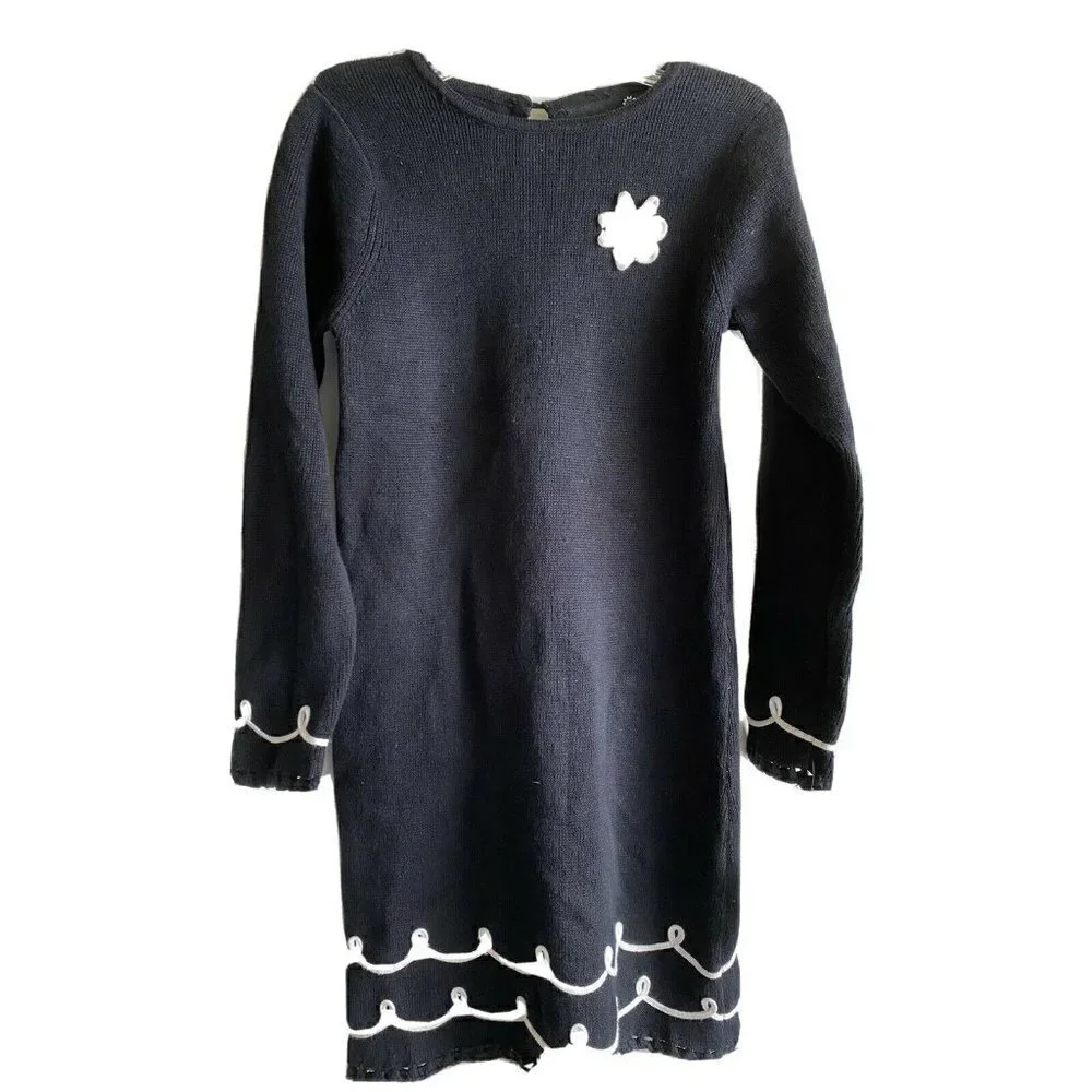 Girl’s Size 5T NWT Long Sleeve‎ Black Sweater Shift